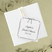 Elegant Coquette Hand Drawn Bow Cute Bridal Shower Favor Tags