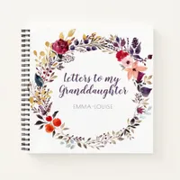 Floral Letters to My Granddaughter Keepsake Notebook