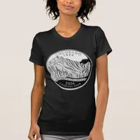 Faux Colorado State Quarter Rocky Mountains Trees T-Shirt