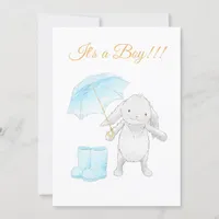 *~* Sweet Blue Bunny Baby Shower Invitation