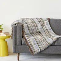 Trendy Modern Boho Chic Plaid Throw Blanket