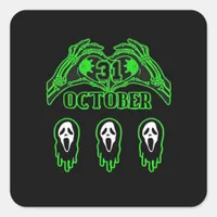 Skeleton Hands Classic Design Square Sticker