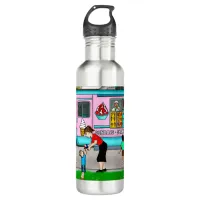 A Hot Summer Day | A Whimsical Illustration Stainless Steel Water Bottle