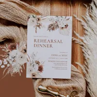 Boho Pampas Rehearsal Dinner Invitation