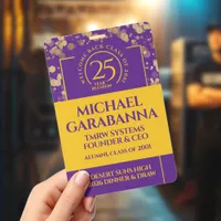 Purple Gold School College Class Reunion Badge