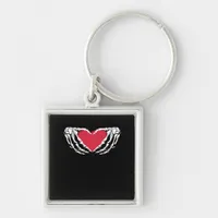 Cool Classic Funny Skeleton Hands Heart - Valentin Keychain