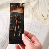 Dark Academia Keys Old Book Personalized Bookmarks