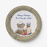 Ahoy, Matyes, Boy's Baby Shower Nautical Paper Plates