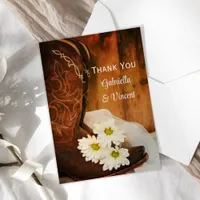 Daisies and Cowboy Boots Western Wedding Thank You