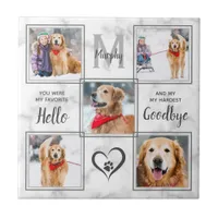 Pet Memorial Keepsake 5 Photo Collage Dog  Ceramic Tile