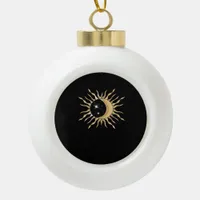 Whimsigoth Sun Moon Space Classic Ceramic Ball Christmas Ornament