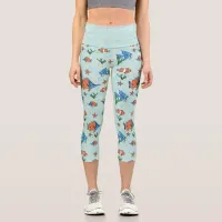 Cute Cartoon Fish Capri Leggings