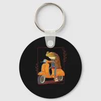 Frog  Scooter Mushroom Goblincore Academia Aesthet Keychain