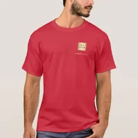 Red white team name logo business T-Shirt