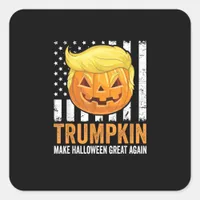 Make Halloween Great Again Trumpkin Funny Hair Pum Square Sticker
