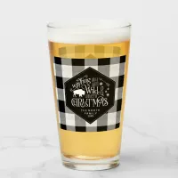 Wild Wonderful Christmas Black Buffalo Plaid ID604 Glass