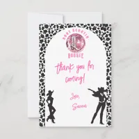 Nashville Cowgirl Disco Rodeo Bachelorette Weekend Thank You Card