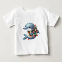 Adorable Christmas Dolphin Baby T-Shirt