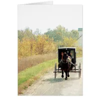 Autumn Amish Horse and Buggy
