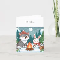 Winter Wonderland Forest Animals Blank Note Card