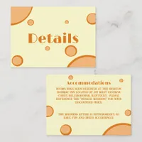 Orange Circles Groovy Retro Wedding Detail Enclosure Card