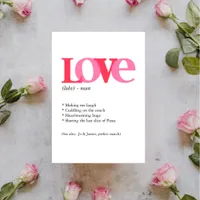 Valentine Red & Pink Love Typography Holiday Card