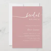 Dusty Rose Script Bridal Brunch Invitation