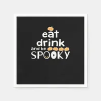 Eat Drink And Be Spooky Happy Halloween Funny Tren Napkins