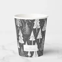 Black White Christmas Pattern#6 ID1009 Paper Cups