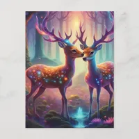 Gorgeous Fantasy Deer in the Forest Postcard