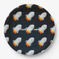 Space themed party personalised paper plates