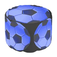 Blue American Soccer or Football Round Pouf