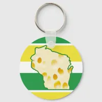 Wisconsin Swiss Cheese Head Key Chain