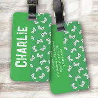 Video Game Controller Monogram Name Green Luggage Tag