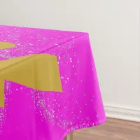 Gold "NOT TODAY!" with Silver Glitter on Pink |  Tablecloth