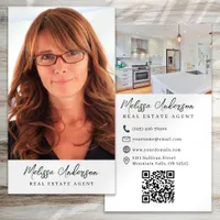 Real Estate Agent Photo QR Code Business Card