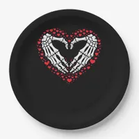 Skeleton Hand Heart Valentines Day Funny Couple Paper Plates