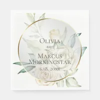 Shower | Pale Yellow Blush Watercolor Roses Napkins