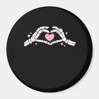 Funny Skeleton Heart Hands Creative Vibe Magnet