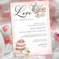 Love is Brewing Bridal Shower – Vintage Tea Party  Invitation