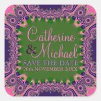 Bold Grooves Bohemian Funky Save the Date Stickers