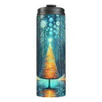 Iridescent Holiday Dream 🎄 Glowing Christmas Tree Thermal Tumbler