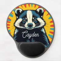 Cute Pop Art Badger Personalized Gel Mouse Pad