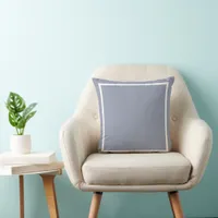 Solid gray White Border Throw Pillow