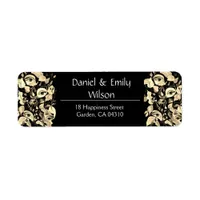 Handpainted Elegant Feminine Eyes Colorful Leaves  Label