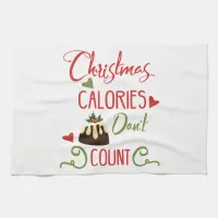 christmas calories dont count funny holiday quote towel