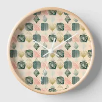 Bold Caribbean Tribal Mudcloth: Boho Buttercream Clock