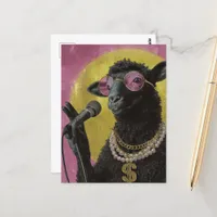 A Black Sheep Rocking Postcard