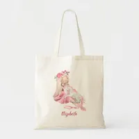 Pretty Unicorn Girl Ballerina Tote Bag