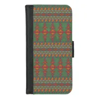 Southwest Sagebrush Green Geometric Design iPhone 8/7 Wallet Case